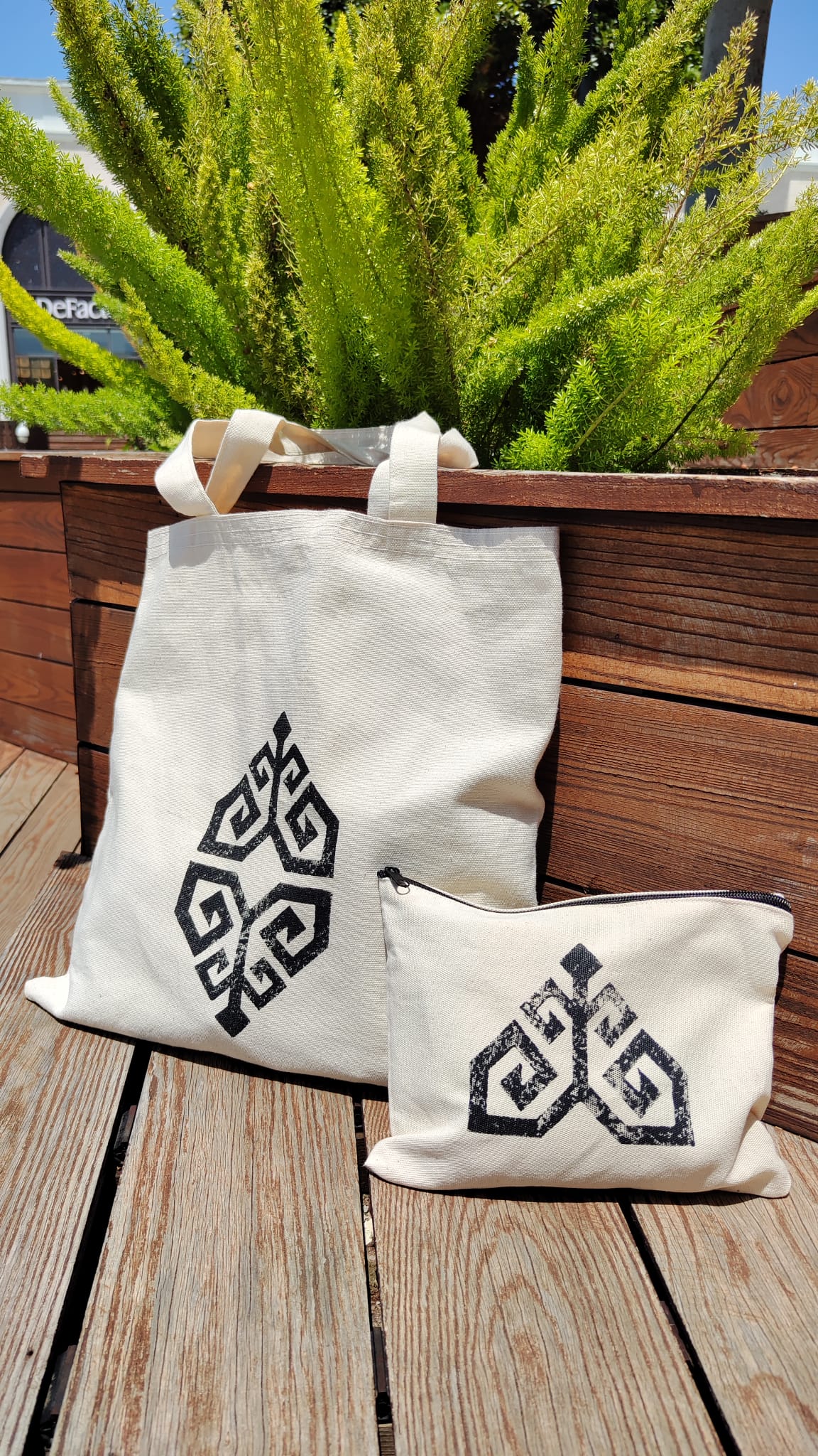 Tahta Baskı Çanta Motif 1